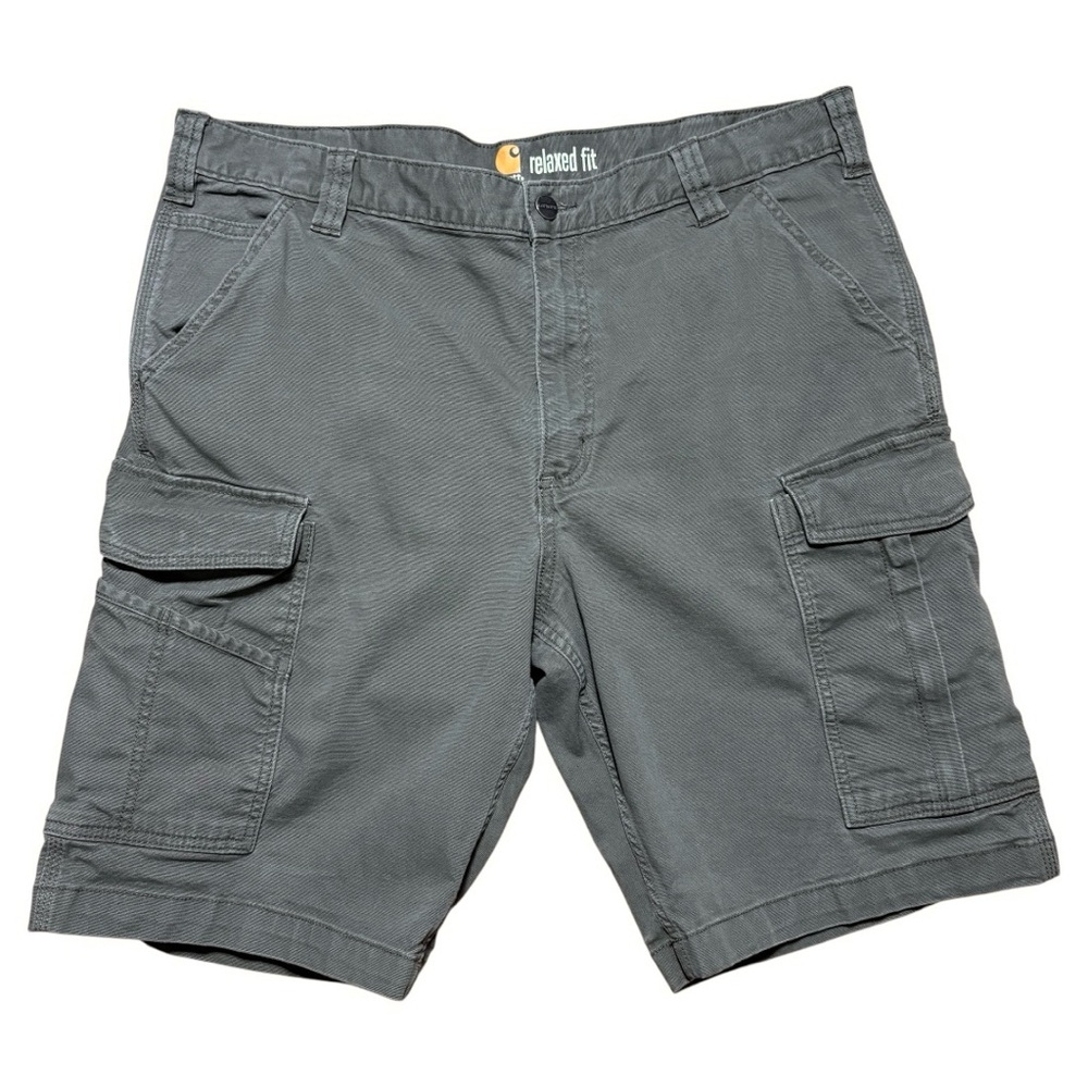 Carhartt Rugged Flex Relaxed Fit Rigby Canvas Cargo Shorts In Tarmac Sz 38